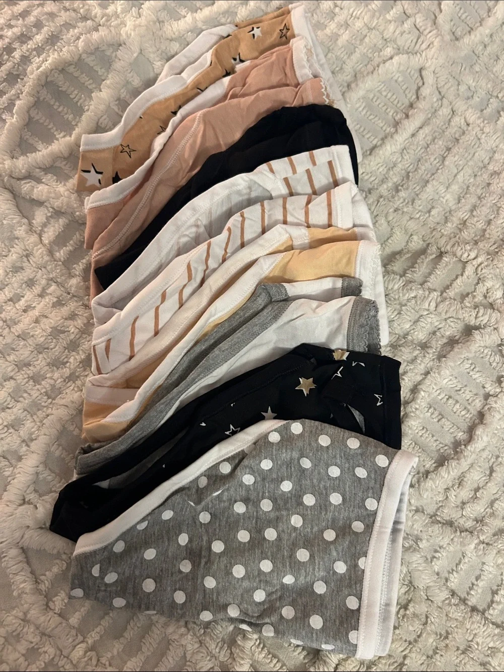 Girls Bikini Underwear Pack - Neutral Mix (Gray, Black, Cream, Pink)